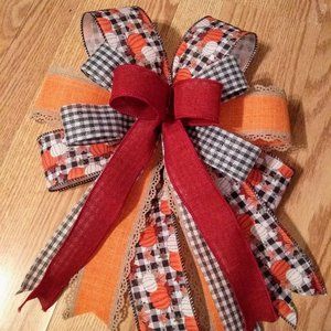 Fall Bow,Pumpkin Bow,Wreath Bow,Lantern Bow,Basket Bow,Mailbox Bow,Harvest Bow